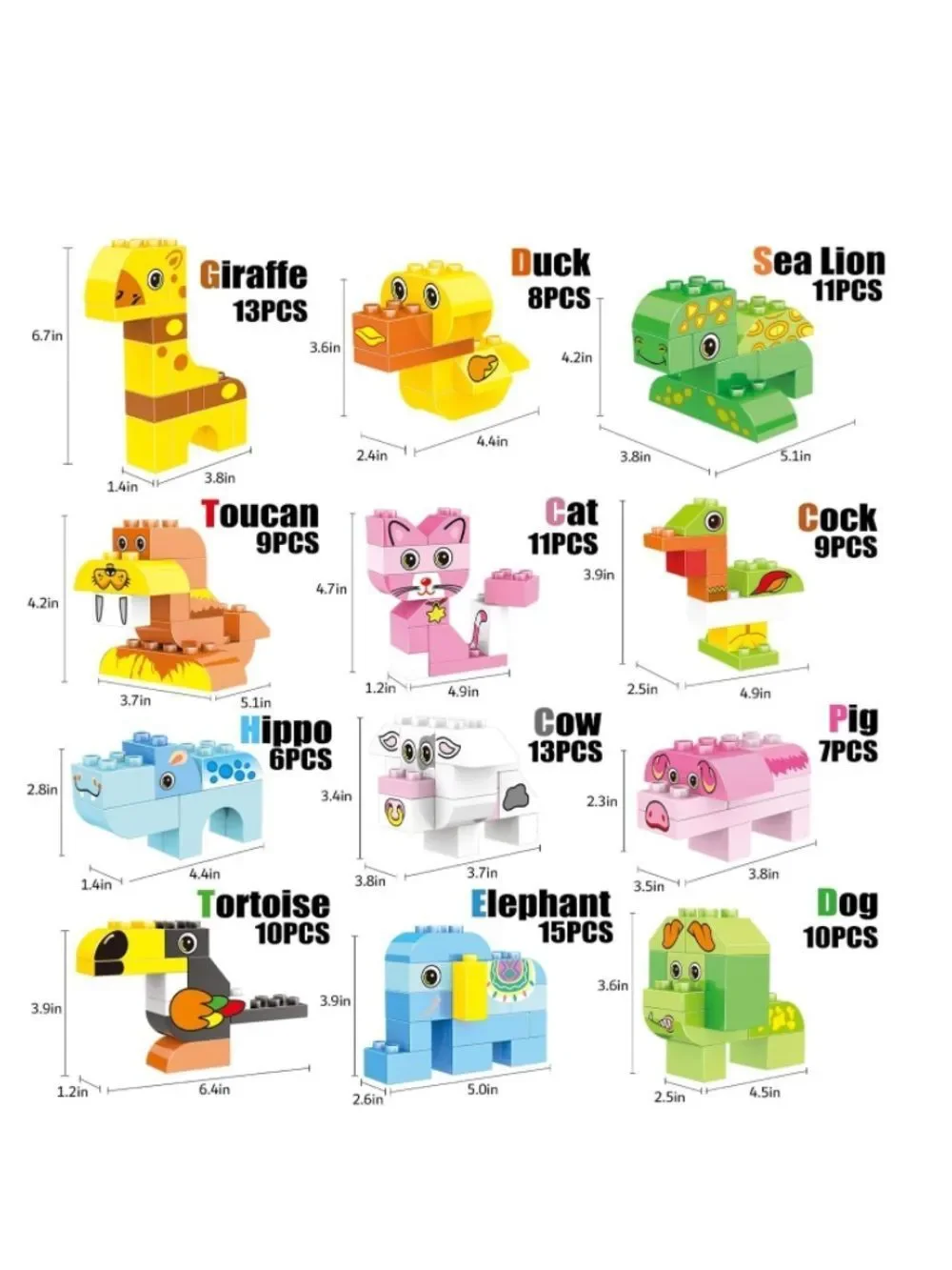 Exercise N Play Animals Building Blocks Gift Set 122 pieces Ages 3+ NEW
